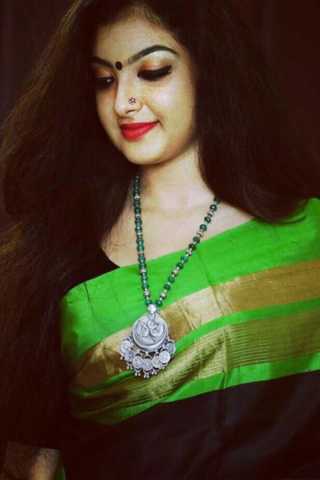 Black-Green Colored Designer Faux Silk Saree