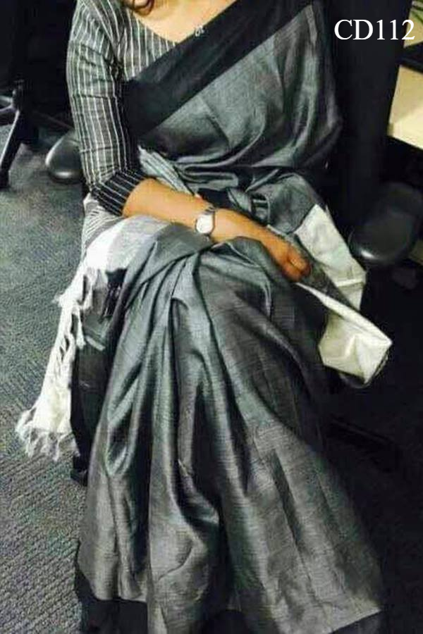 Black Colored Classy Faux Silk Saree With Blouse Piece For Women