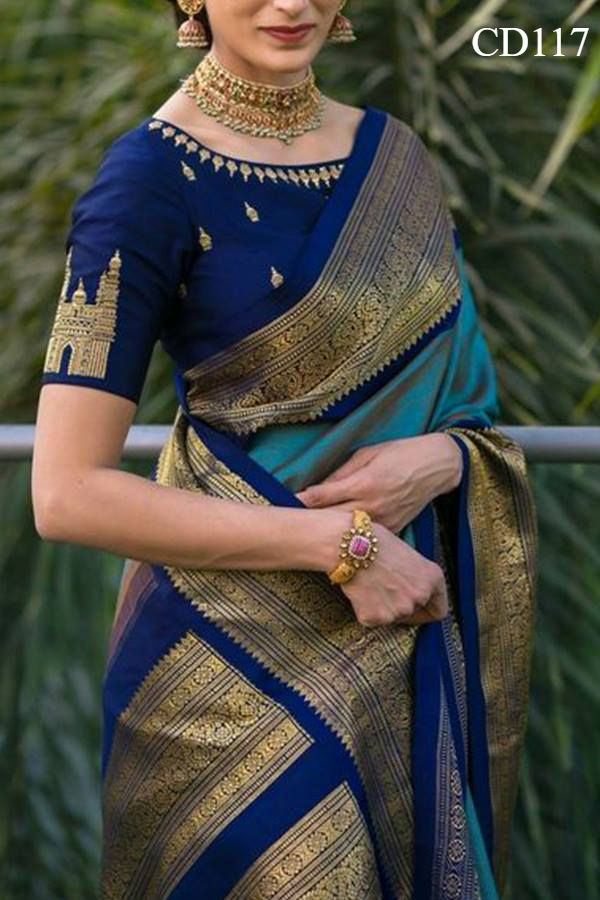 Preferable Multi Colored Classy Faux Silk Saree With Blouse Piece For Women