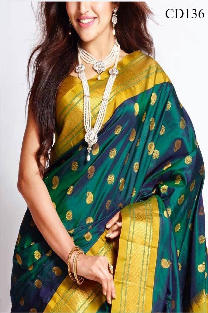 Green Colored Classy Faux Silk Saree With Blouse Piece For Women