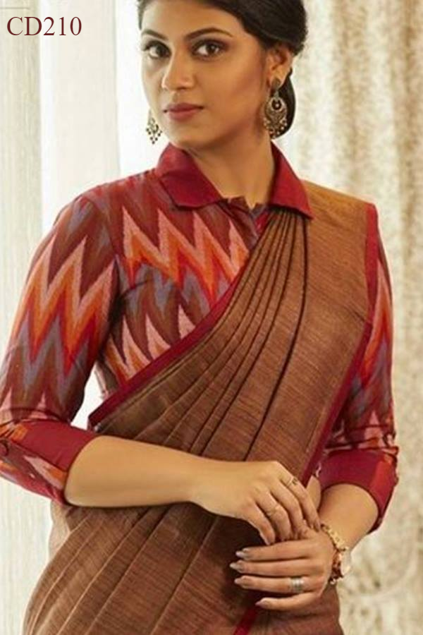 Brown Shade Colored Classy Faux Silk Saree With Blouse Piece For Women