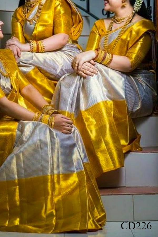 Yellow Colored Classy Faux Silk Saree With Blouse Piece For Women