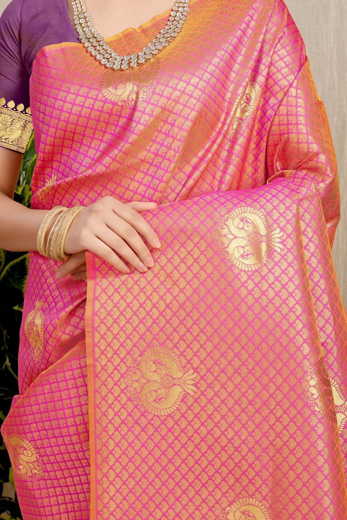 Radiant Pink Soft Silk Saree With Incredible Blouse Piece