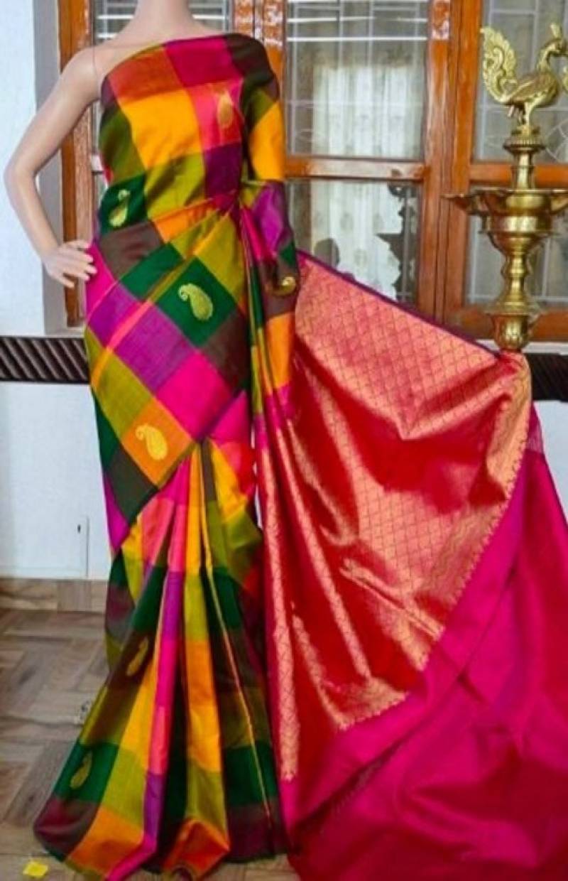 Graceful Multi Color Faux Silk Party Wear Saree For Women With Blouse Piece