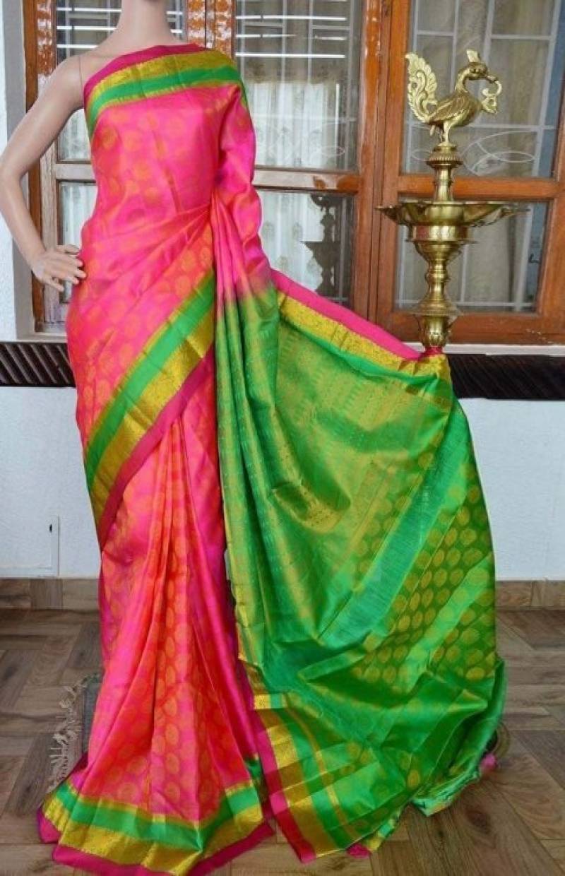 Pleasurable Pink Color Faux Silk Party Wear Saree For Women With Blouse Piece