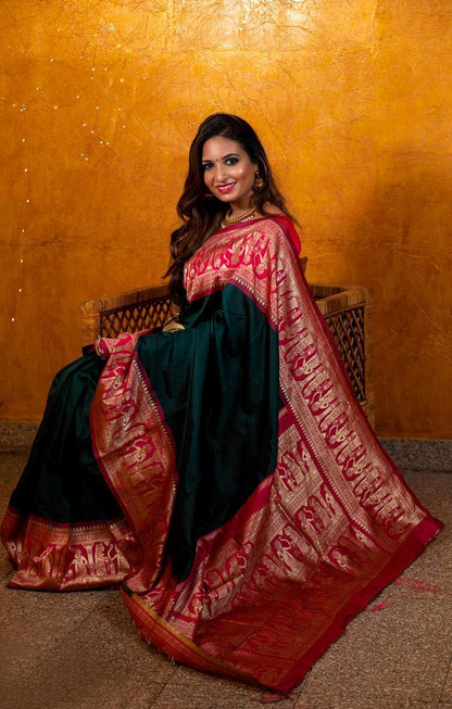 Ideal Green Soft Silk Saree With Divine Blouse Piece