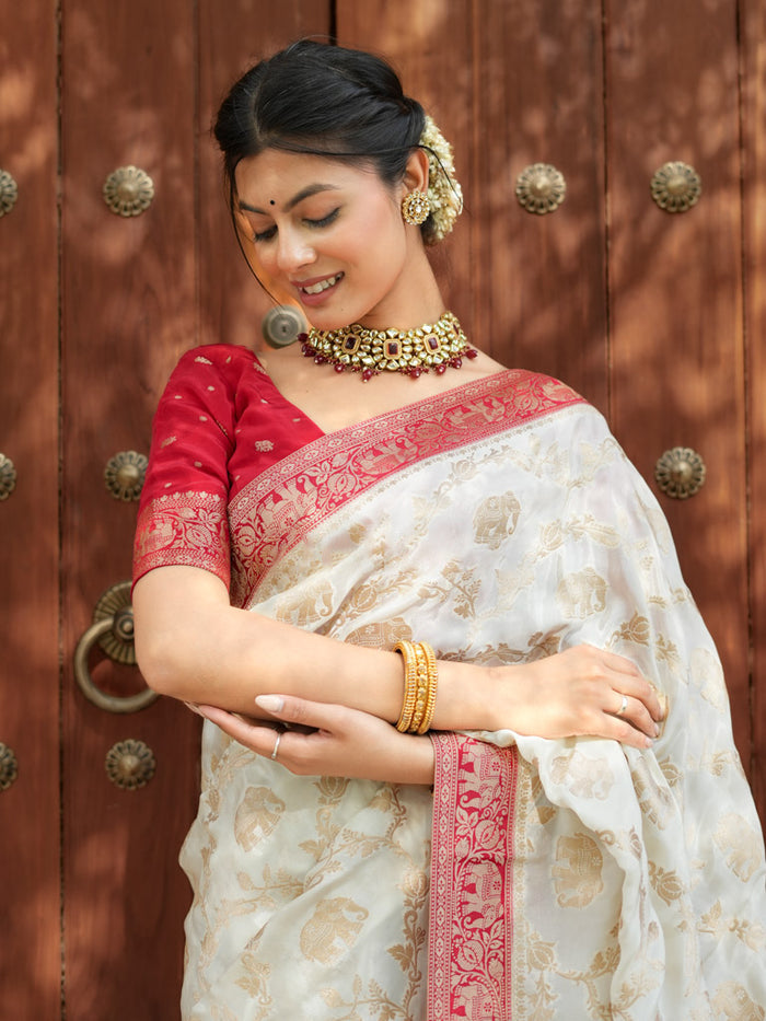 Delectable Beige Soft Silk Saree With Smashing Blouse Piece