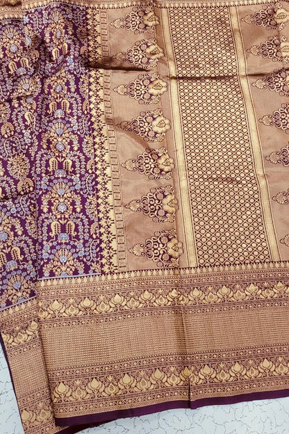 Classy Wine Soft Silk Saree With Marvellous Blouse Piece