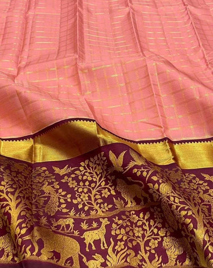Cynosure Pink Soft Silk Saree With Dazzling Blouse Piece