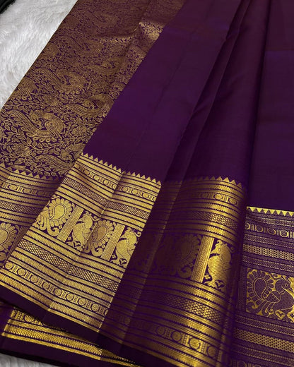 Exceptional Purple Soft Banarasi Silk Saree With Designer Blouse Piece