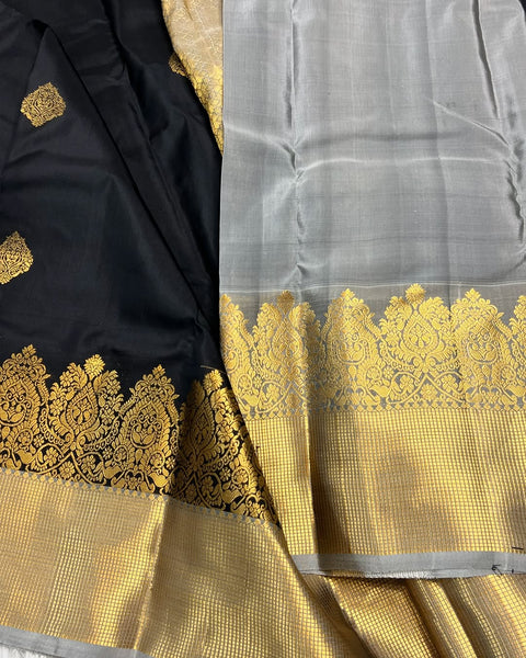 Beleaguer Black Soft Banarasi Silk Saree With Forbearance Blouse Piece