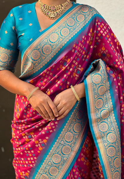 Pulsating Wine Soft Silk Saree With Luxuriant  Blouse Piece