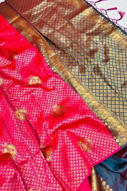 Precious Dark Pink Soft Silk Saree With Incredible Blouse Piece