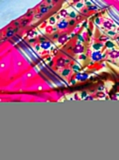 Prettiest Dark Pink Paithani Silk Saree With Sizzling Blouse Piece