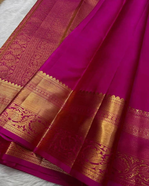 Deserving Dark Pink Soft Silk Saree With Sophisticated Blouse Piece