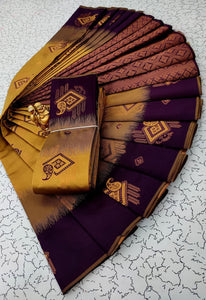 Ailurophile Mustared Soft Banarasi Silk Saree With Demure Blouse Piece