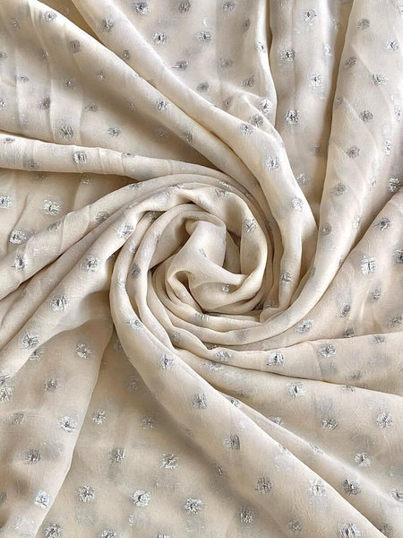 Fairytale Off White Embroidery Work Georgette Saree With Cynosure Blouse Piece