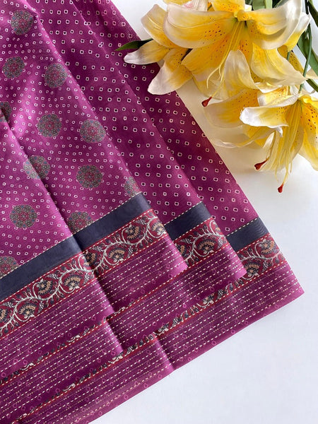 Intricate Magenta Embroidery Work Soft Silk Saree With EngrossingBlouse Piece
